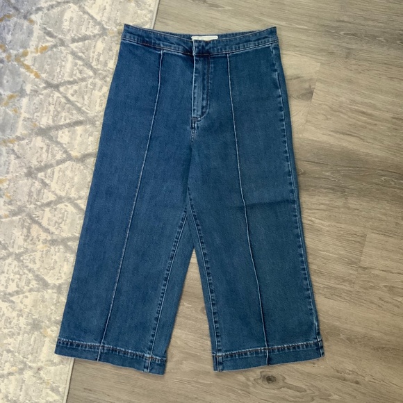 Free People Denim - Free People 3/4 Wide Leg Medium Wash Jeans Size 28